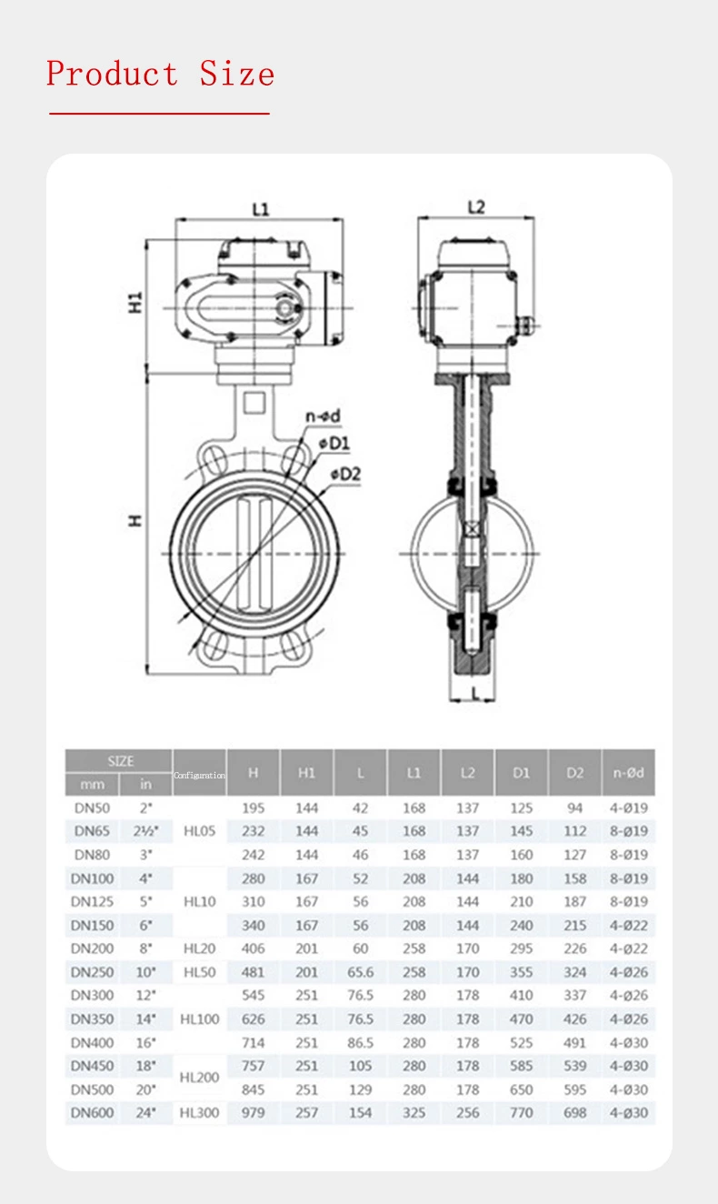 Electric stainless steel butterfly valve