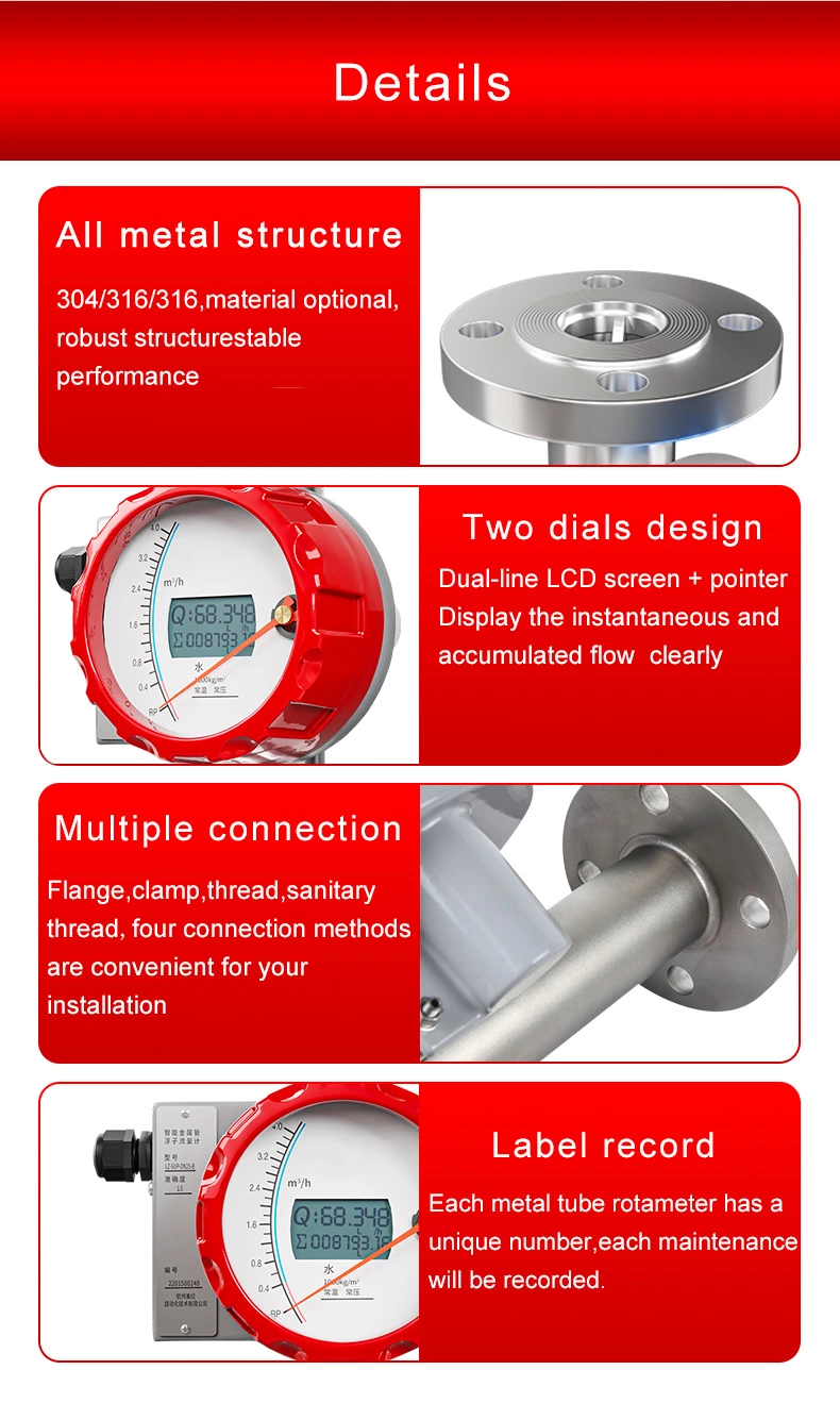metal tube flow sensor supplier Supmea rotameter supplier