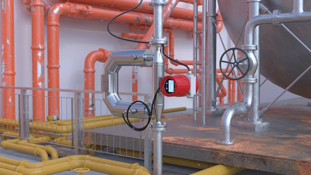 Medidor de flujo másico de efecto Coriolis FCC-300 para el procesamiento de petróleo, gas y líquidos.