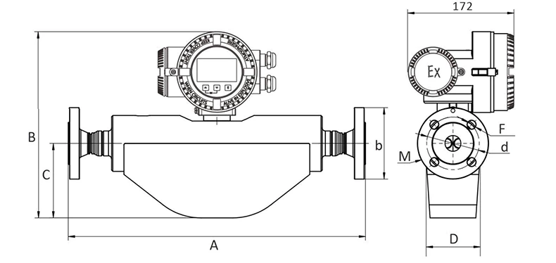 FCC800 Coriolis Mass Flow Meter for Chemical, Industrial, and Marine Fluids Measuring