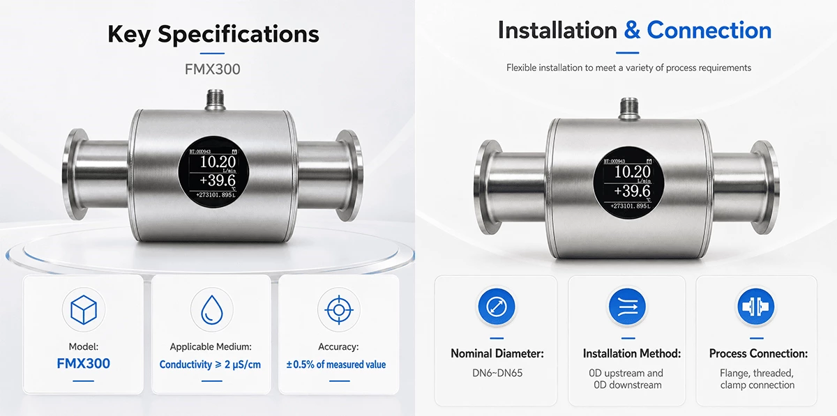 FMX300 Compact Electromagnetic Flowmeter for Data Center