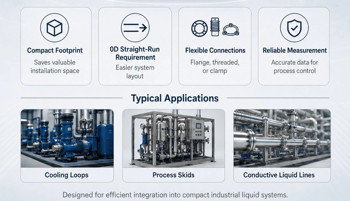 FMX300 Compact Electromagnetic Flowmeter for Data Center