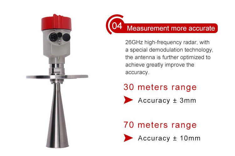 مؤشر مستوى نوع الرادار Radar level meter range