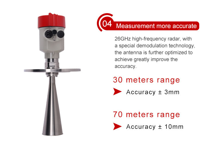 Radar level meter range 