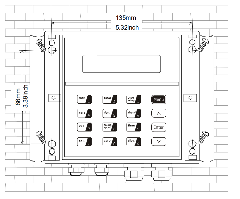 Wall mounted ultrasonic flowmeter Installation method