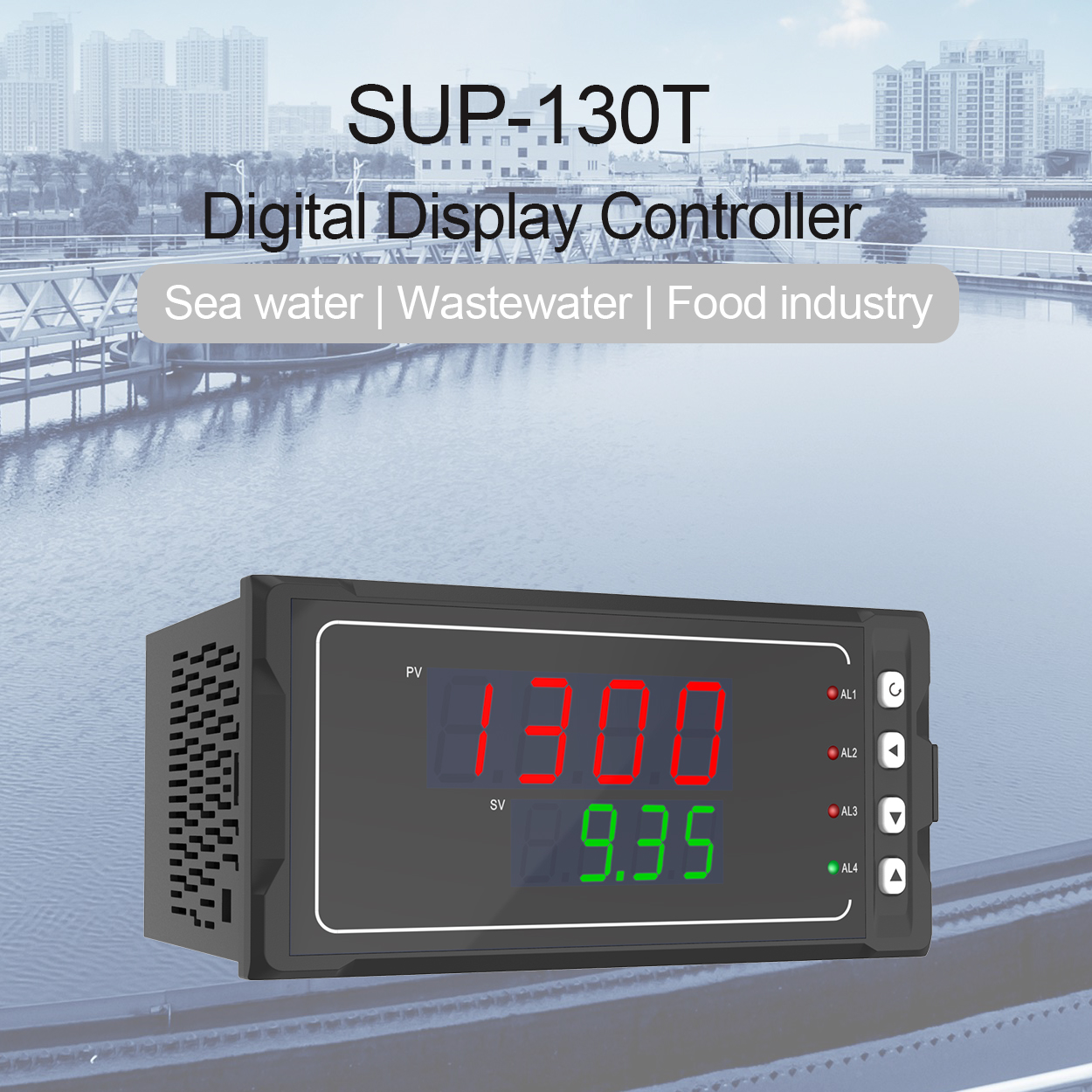 Controlador de temperatura PID difuso con pantalla económica de 3 dígitos SUP-130T