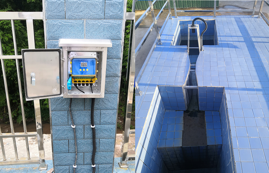 Caudalímetro de canal abierto utilizado en plantas de tratamiento de aguas residuales