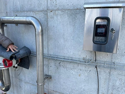 Supmea turbidity meter and flow meter used in sewage treatment plant in Italy