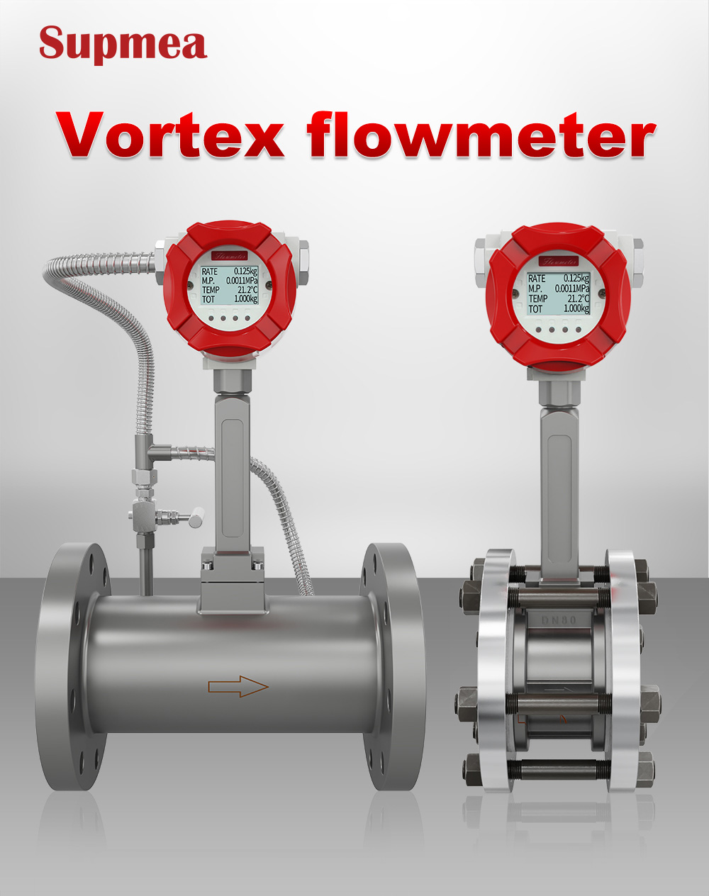 Supmea vortex steam flow meter