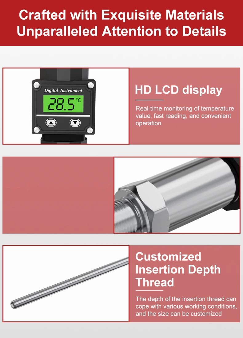 Sensor de temperatura RTD con conector Hirschmann